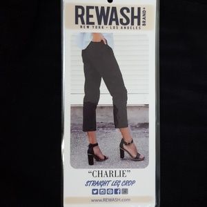 Black Straight Leg Cropped Vintage Reunion Jeans